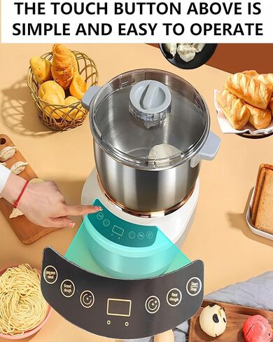 7L Dough Maker with Fermentation, Quiet 200W Stand Mixer, 304 Stainless Steel Bowl, Timer for Home Baking Bread Pizza Sourdough in Kuwait
