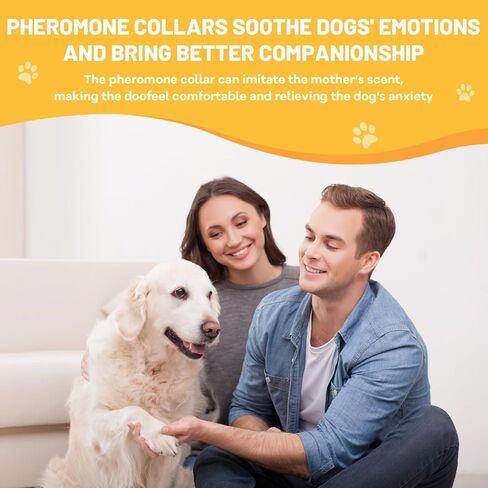 Calming Collar For Dogs 4 Packs, Effectively Relieves Anxiety from Noise, Separation, New environment, Fireworks, Adjustable 25" Flexible, Lasts 60 Days, Grey, Suitable for All Dog Sizes & Ages in Kuwait