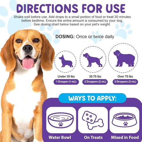 Melatonin for Dogs - Dog Melatonin for Calming and Anxiety, Liquid Sleep Aid Supplement, Deep Sleep for Dog in Kuwait
