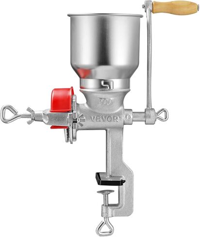 VEVOR Manual Grain Mill with High Hopper, Hand-Crank Corn Grinder, Heavy Duty Cast Iron Wheat Grinding Mill with Stable Table Clamp & Dust Cover for Grains Spices Coffee Beans Nuts in Kuwait