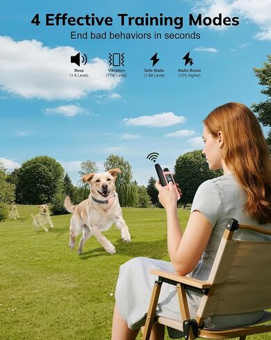 Dog Shock Collar - 4200Ft Dog Training Collar with Remote for 10-120lbs Small Medium Large Dogs Rechargeable Waterproof e Collar with Beep (1-8), Vibration(1-16), Safe Shock(1-99)(Pink) in Kuwait