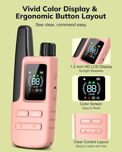 Dog Shock Collar - 4200Ft Dog Training Collar with Remote for 10-120lbs Small Medium Large Dogs Rechargeable Waterproof e Collar with Beep (1-8), Vibration(1-16), Safe Shock(1-99)(Pink) in Kuwait