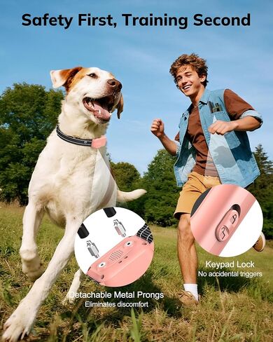 Dog Shock Collar - 4200Ft Dog Training Collar with Remote for 10-120lbs Small Medium Large Dogs Rechargeable Waterproof e Collar with Beep (1-8), Vibration(1-16), Safe Shock(1-99)(Pink) in Kuwait
