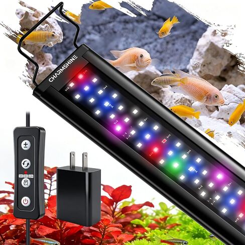 أضواء حوض السمك لخزان الأسماك 20 جالون، 24-30 بوصة ضوء نبات حوض السمك USB كامل الطيف لخزان الأسماك LED مع مؤقت 6/8/12 ساعة، وظيفة الذاكرة، سطوع قابل للتعديل (يشمل القابس وشريط درجة الحرارة) in Kuwait