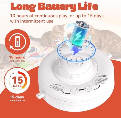 Cat Toys for Indoor Cats, 4in 1 Interactive Cat Toys Rechargeable with Butterfly, Feathers, Setaria Viridis, Real Animal Squeaky, Indoor Kitty Exercise Automatic Pet Toys with 2 Covers for All Breeds in Kuwait