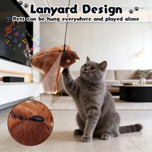 لعبة الطيور والقطط التفاعلية، 2026 لعبة الطيور الطائرة الجديدة للقطط، لعبة الطيور المرفوعة، ألعاب محاكاة الطيور والقطط التفاعلية للملل في الأماكن المغلقة والخارجية (1) in Kuwait