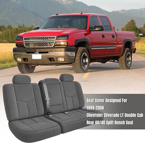 Front Seat Covers Replace for 1999-2006 Chevy Silverado 1500 and GMC Sierra 1500, Knitted Fabric Composite Soft Foam Lining Airmesh Breathable Seat Cover in Saudi Arabia