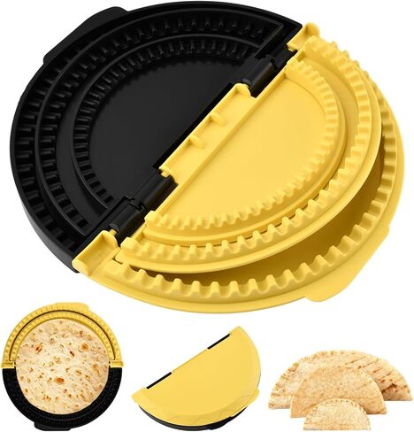 3-in-1 Tortilla Sealer & Crimper, Removable Adjustable 6"-8''-10" Crust, Versatile Quesadilla Crimper for Quick Sealing Tacos, Burritos, Empanadas and More (Yellow & Black) in Kuwait