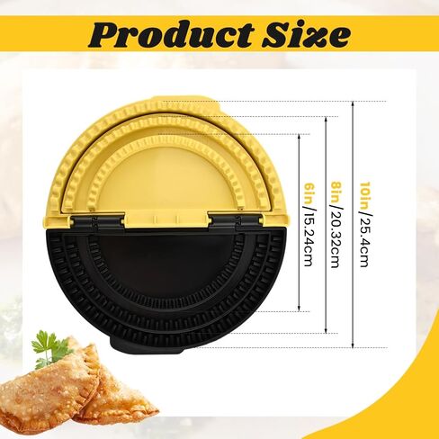 3-in-1 Tortilla Sealer & Crimper, Removable Adjustable 6"-8''-10" Crust, Versatile Quesadilla Crimper for Quick Sealing Tacos, Burritos, Empanadas and More (Yellow & Black) in Kuwait