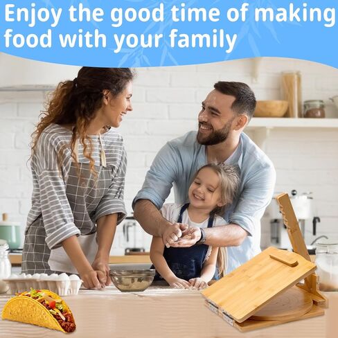 Wooden Tortilla Press,10 Inches Rotatable Prensa Para Tortillas with Bamboo Tortilla Press,Rolling Pin and 50 Pcs Parchment Paper for Homemade Mexican Tortillera, Pataconera, Burritos and Dough Press in Kuwait