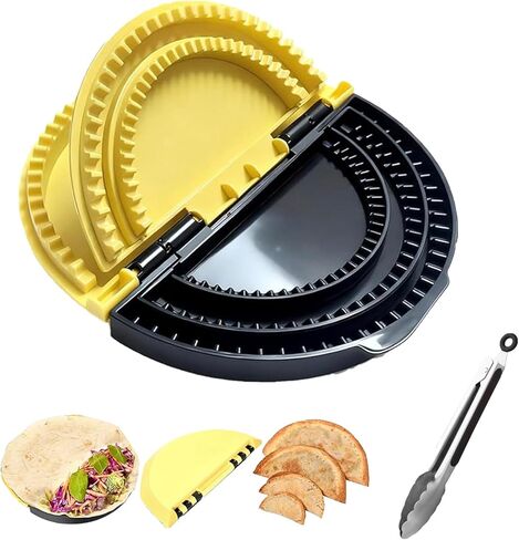 Quesadilla Maker & Tortilla Sealer Tool | 3-in-1 Adjustable Crimper for 10/8/6 Inch Wraps, Burritos, Calzones | Includes Free Cooking Tongs | Detachable, Dishwasher Safe in Kuwait
