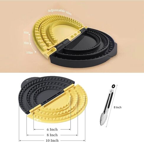 Quesadilla Maker & Tortilla Sealer Tool | 3-in-1 Adjustable Crimper for 10/8/6 Inch Wraps, Burritos, Calzones | Includes Free Cooking Tongs | Detachable, Dishwasher Safe in Kuwait