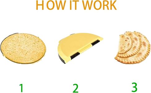 Quesadilla Maker & Tortilla Sealer Tool | 3-in-1 Adjustable Crimper for 10/8/6 Inch Wraps, Burritos, Calzones | Includes Free Cooking Tongs | Detachable, Dishwasher Safe in Kuwait