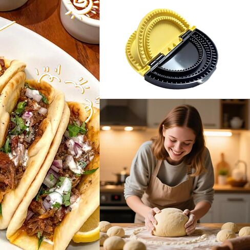 Quesadilla Maker & Tortilla Sealer Tool | 3-in-1 Adjustable Crimper for 10/8/6 Inch Wraps, Burritos, Calzones | Includes Free Cooking Tongs | Detachable, Dishwasher Safe in Kuwait