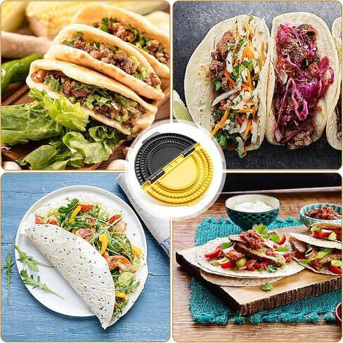 Tortilla Sealer and Crimper for 6, 8, 10 Inch Wraps | Manual Press Crimper, Adjustable Detachable Tortilla Sealer for Sandwiches, Burritos, Quesadillas, Tacos, Calzones DIY Creative Cooking in Kuwait