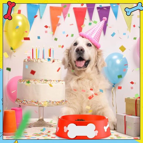 CroBlissful 12 Pack Dog Paw Plastic Bowls Dog Theme Birthday Decoration Party Supplies Blue Yellow Snack Bowls Plates Puppy Food Trays with Bone Cards for Party Favors Table Centerpieces(Red) in Saudi Arabia