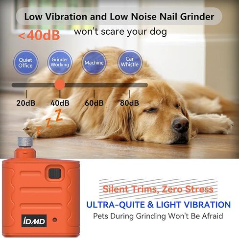 Dog Nail Grinder Quiet,Dog Nail Trimmers with Light,Electric 2-Speed Pro Pet Nail Grinder,Painless Paws Grooming & Smoothing Tool for Dogs, Cats and Other Animals in Kuwait