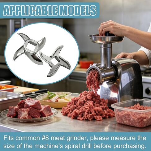 #12 Meat Grinder Blade Stainless Steel Knife Cutter Replacement Parts 2 Pack Fits Please check the size and shape in Kuwait