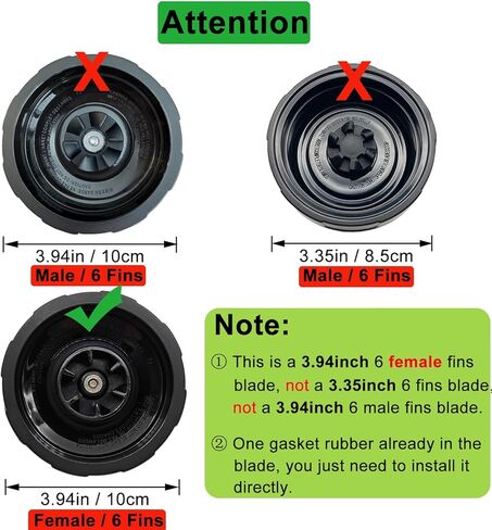 6-Fins Female Blender Blade Replacement Parts Compatible with Nutri Ninja Auto iQ Blender BL450 BL450C BL456 BL480 BL480D BL482, for Ninja Blender Extractor Blade Assembly (Female Fins Only) in Kuwait