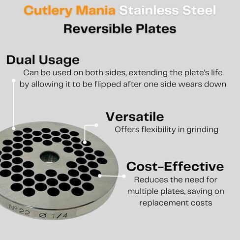 Cutlery Mania #22 Meat Grinder Plate. (#22 Reversible 1/4") in Kuwait
