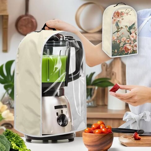 Vintage Flower Hummingbird Transparent Kitchen Blender Dust Cover 1 Piece Kitchen Appliance Protector Countertop Blender Dust Cover with Handle in Kuwait