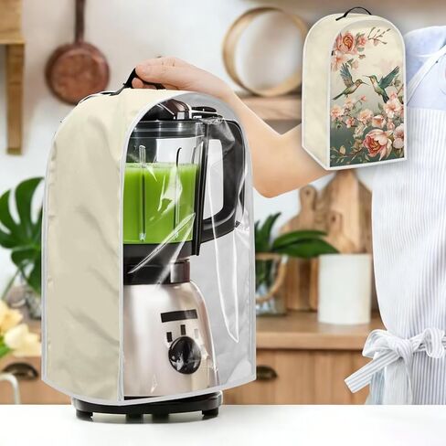 Vintage Flower Hummingbird Transparent Kitchen Blender Dust Cover 1 Piece Kitchen Appliance Protector Countertop Blender Dust Cover with Handle in Kuwait