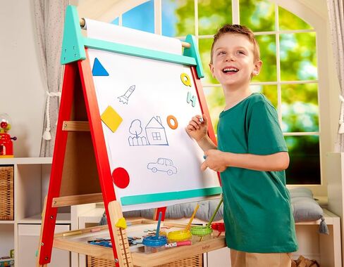Battat –Wooden Art Easel All in 1– Art Toys for Toddlers & Kids – Creative Toys – Chalkboard & Magnetic White Board – Ages 3 + – Creation Station Art Easel in Saudi Arabia