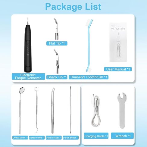 Ultrasonic Dog Plaque Remover Tool, 3 Modes Plaque and Tartar Remover for Dogs, Low Noise Sonic Dog Tartar Remover Dogs Plaque Remover with Toothbrush 2 Cleaning Head for Pet Dental Care, Black in Saudi Arabia