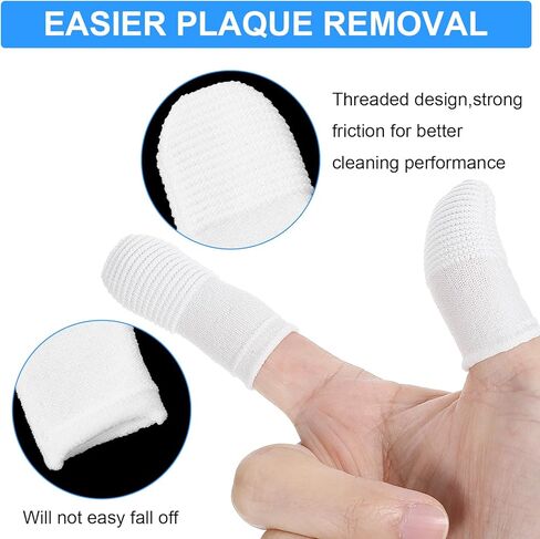 25Pcs Cat & Dog Toothbrush Soft Fabric Pet Finger Toothbrush Kit Washable & Reusable Oral Cleaning Wipes for Puppies Kittens at Home Dental Care (White and Clear) in Kuwait