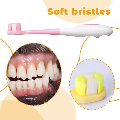 3 PCS Ultra Soft Puppy Toothbrush, Small Dog Toothbrush Mini Brush Head Cat & Pet Toothbrushes, Gentle Cat Tooth Brush Deep Teeth Cleaning, Dog Tooth Brushing Kit for Kitten and Tiny to Medium Pet in Kuwait