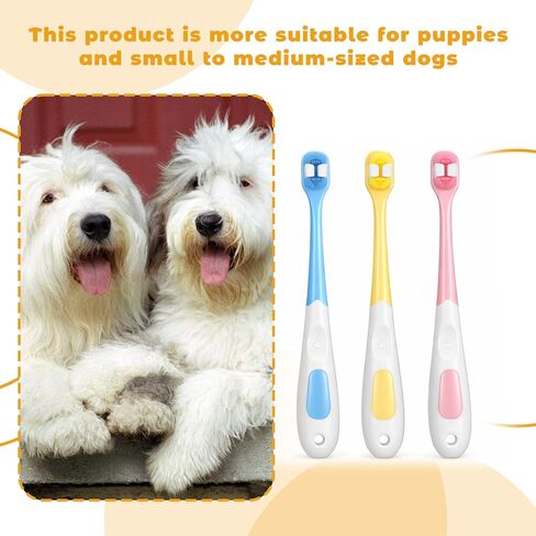 3 PCS Ultra Soft Puppy Toothbrush, Small Dog Toothbrush Mini Brush Head Cat & Pet Toothbrushes, Gentle Cat Tooth Brush Deep Teeth Cleaning, Dog Tooth Brushing Kit for Kitten and Tiny to Medium Pet in Kuwait