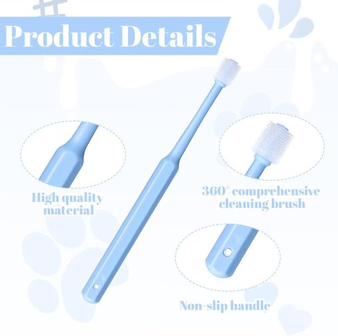 Yuanchu WJIAAA Small Cat Dog Toothbrush, 3 Pack 360 Degree Soft Silicone Pet Toothbrush Cat Dental Care Dog Oral Hygiene Deep Cleaning Pet Teeth Clean Kit in Kuwait