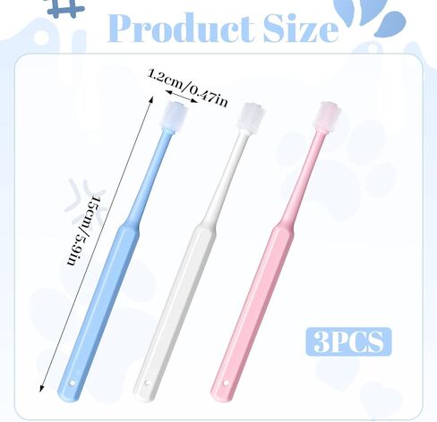 Yuanchu WJIAAA Small Cat Dog Toothbrush, 3 Pack 360 Degree Soft Silicone Pet Toothbrush Cat Dental Care Dog Oral Hygiene Deep Cleaning Pet Teeth Clean Kit in Kuwait