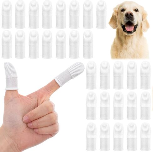 CIATBYYJ 30Pcs Dog Toothbrush Finger, Soft Fabric Finger Toothbrush for Dogs Cats, Washable & Reusable Cat Teeth Cleaning Wipes Toothbrushes Fingers Dental Wipes Care Remove Stain in Kuwait