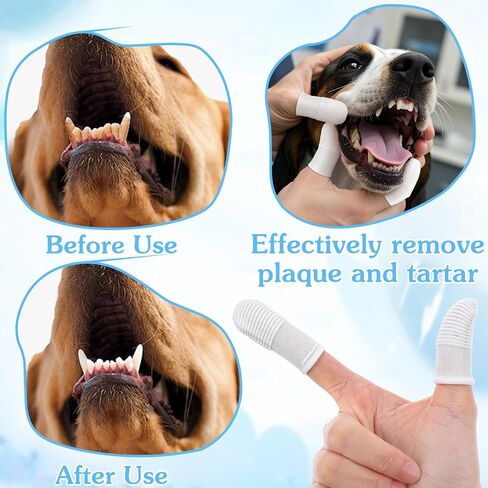 CIATBYYJ 30Pcs Dog Toothbrush Finger, Soft Fabric Finger Toothbrush for Dogs Cats, Washable & Reusable Cat Teeth Cleaning Wipes Toothbrushes Fingers Dental Wipes Care Remove Stain in Kuwait