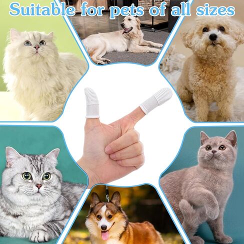 CIATBYYJ 30Pcs Dog Toothbrush Finger, Soft Fabric Finger Toothbrush for Dogs Cats, Washable & Reusable Cat Teeth Cleaning Wipes Toothbrushes Fingers Dental Wipes Care Remove Stain in Kuwait