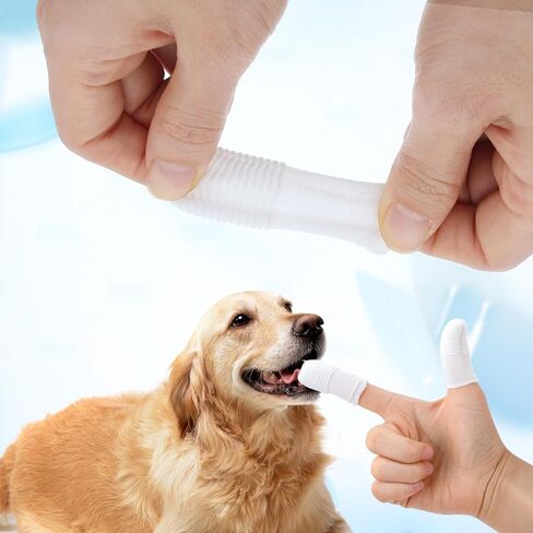 CIATBYYJ 30Pcs Dog Toothbrush Finger, Soft Fabric Finger Toothbrush for Dogs Cats, Washable & Reusable Cat Teeth Cleaning Wipes Toothbrushes Fingers Dental Wipes Care Remove Stain in Kuwait