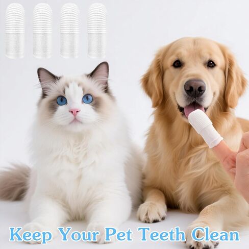 CIATBYYJ 30Pcs Dog Toothbrush Finger, Soft Fabric Finger Toothbrush for Dogs Cats, Washable & Reusable Cat Teeth Cleaning Wipes Toothbrushes Fingers Dental Wipes Care Remove Stain in Kuwait