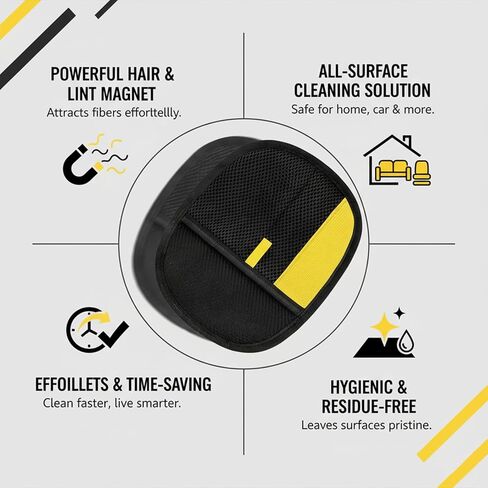 Remover Glove for Laundry & Furniture - Upgraded Reusable Electrostatic Magic Pet Hair Removal Glove, Cat & Dog Hair Remover Tool for Clothing, Couch, Carpet, Car Seat in Kuwait