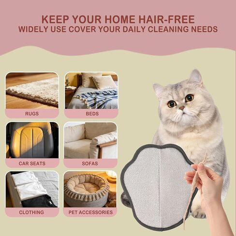 WoofPick 2 PCS Efficient PU Pet Hair Removal Gloves, Cat Dog Hair Remover, Electrostatic Deshedding Mitts, Gentle Reusable Fur Removal Tool for Furniture, Couch, Clothes & Car in Kuwait