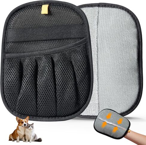 Pet Hair Remover for Laundry - Electrostatic Pet Hair Remover for Laundry, Couch, Carpet, Furniture & Pet Grooming – Reusable Cat Dog Hair Magic Brush Mitt (1 PCS) in Kuwait