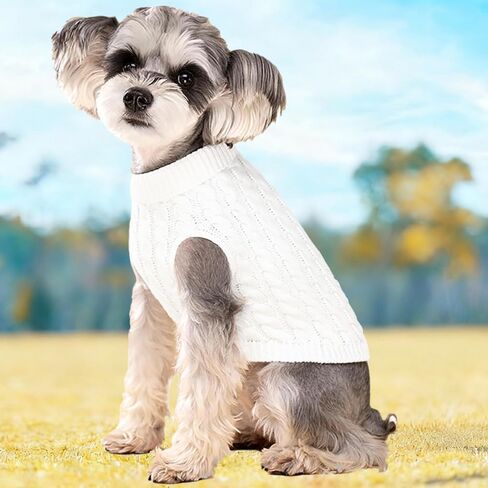 Dog Sweater - Turtleneck Pullover for Small Medium Breed Dogs(Black L) in Kuwait
