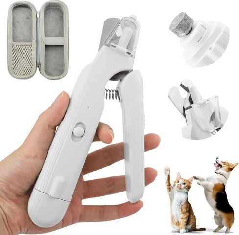 2-in-1 Dog Nail Grinder & Dog Nail Clippers Trimmers, Dogs Trimmer with LED Light + Splash Guard + Storage Case, Pet Claw Clippers for Dogs Cats, USB Rechargeable (Pink) in Kuwait
