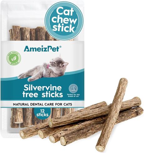 AmeizPet Catnip Sticks for Cats, Cat Dental Chew Sticks - Natural Matatabi Cat Dental Care, Silvervine Cat Teeth Cleaning (6 pcs) in Kuwait