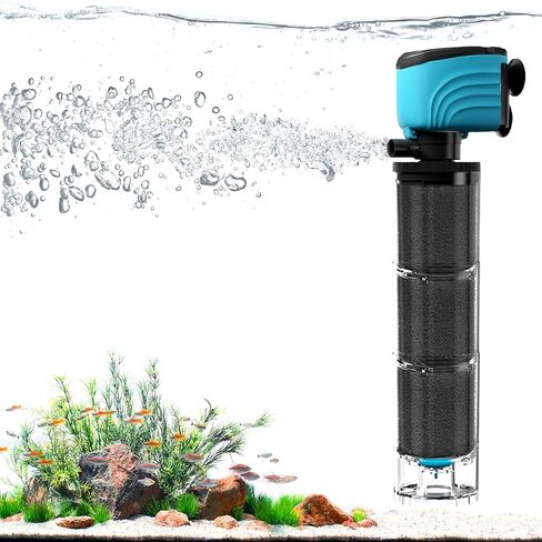 Internal Aquarium Filter, Upgraded 100–300 Gallon Fish Tank Filters, 660GPH Submersible Whisper Pump for Large Turtle Tanks & Small Pond, Debris Tray, Check Valve, Fresh & Saltwater in Kuwait