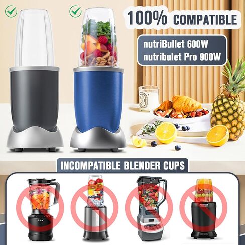 أكواب بديلة لقطع غيار Nutribullet، أكواب خلاط 32oz، أكواب بديلة للخلاط متوافقة مع NutriBullet 600w/900w in Kuwait