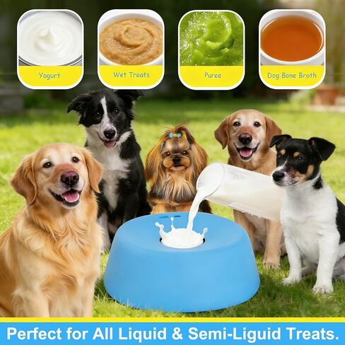 Slow Feeder Dog Bowl for Liquid Treats – Rolling Ball Dog Lick Bowl, Easy-Clean Puppy Lick Toy for Bone Broth, Yogurt & Post-op Nutrition, Best Used on Carpet or with Non-Slip Mat in Kuwait