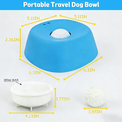 Slow Feeder Dog Bowl for Liquid Treats – Rolling Ball Dog Lick Bowl, Easy-Clean Puppy Lick Toy for Bone Broth, Yogurt & Post-op Nutrition, Best Used on Carpet or with Non-Slip Mat in Kuwait