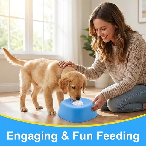 Slow Feeder Dog Bowl for Liquid Treats – Rolling Ball Dog Lick Bowl, Easy-Clean Puppy Lick Toy for Bone Broth, Yogurt & Post-op Nutrition, Best Used on Carpet or with Non-Slip Mat in Kuwait