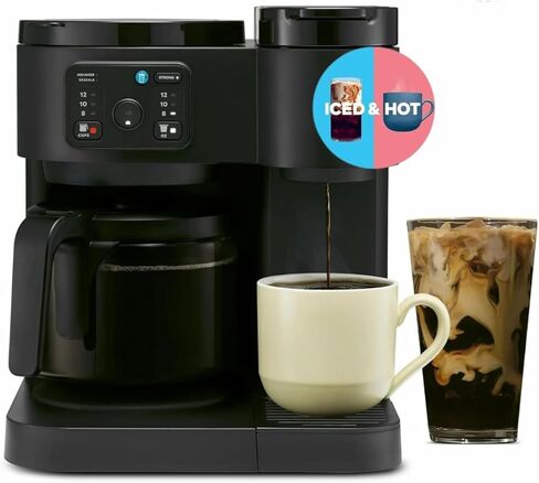 ماكينة صنع القهوة K-Duo Essentials للمشروبات الساخنة والمثلجة، ماكينة تحضير القهوة KCup فردية و12 كوب قهوة بالتنقيط، خزان مياه 72 أونصة، ميزة الإيقاف والصب، مثالية للاستخدام في المنزل والمكتب in Kuwait